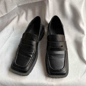 Classic Black Square Toe Loafers